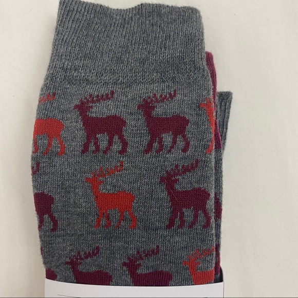 3 Pk Reindeer Crew Socks Casual Goodfellow - Picture 4 of 8